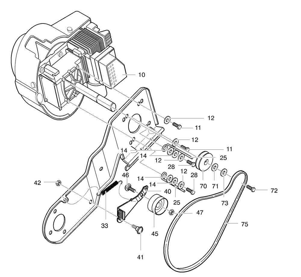 Engine Assembly Diagram and Parts List for 620301X4D 2001 Briggs and Stratton Snow Blower